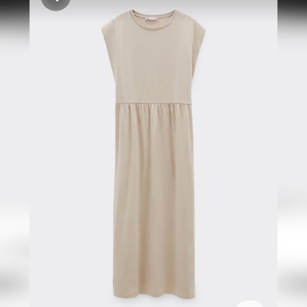 Zara pleated cotton dress